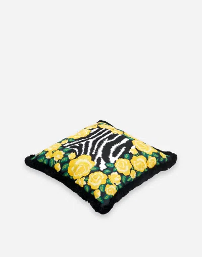 Dolce & Gabbana Embroidered Cushion Medium In Multicolor
