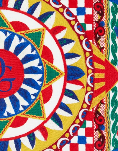 Dolce & Gabbana Embroidered Cushion Medium In Multicolor