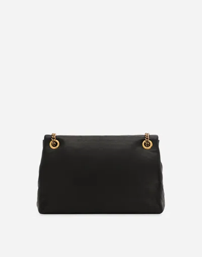 Dolce & Gabbana Medium Devotion Soft Shoulder Bag In Black