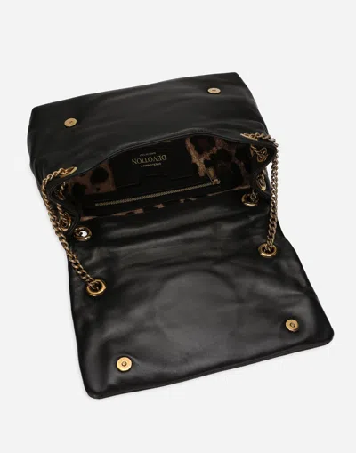 Dolce & Gabbana Medium Devotion Soft Shoulder Bag In Black