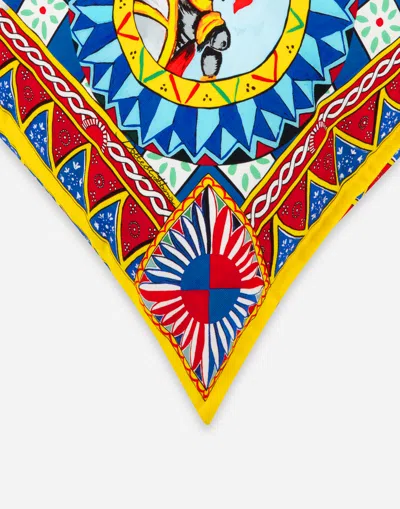 Dolce & Gabbana Canvas Cushion Extra Large In Multicolor