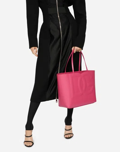 Dolce & Gabbana Dg Logo Medium Shopping Bag In Lilac