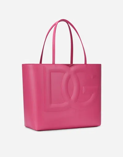 Dolce & Gabbana Dg Logo Medium Shopping Bag In Lilac