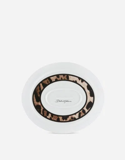 Dolce & Gabbana Porcelain Platter In Multicolor