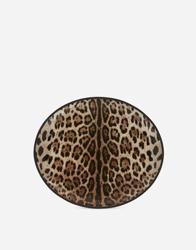 Dolce & Gabbana Porcelain Leopard-print Platter In Multicolor