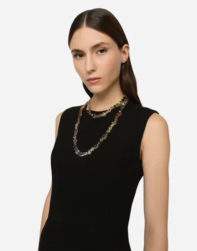 Dolce & Gabbana Necklace With Multi-colored Gems In Gold