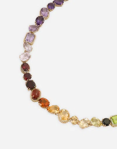 Dolce & Gabbana Necklace With Multi-colored Gems In Gold