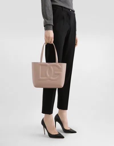 Dolce & Gabbana Small Dg Logo Shopper Bag In Pale Pink
