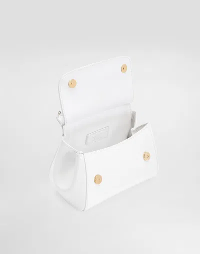 Dolce & Gabbana Patent Leather Mini Sicily Bag In White