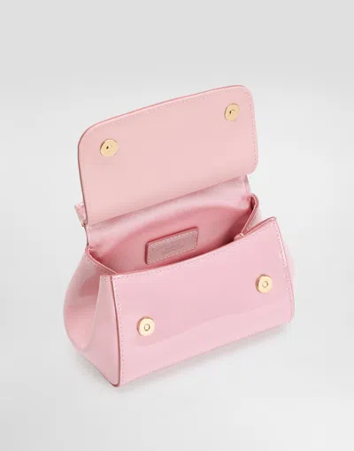 Dolce & Gabbana Patent Leather Mini Sicily Bag In Pink
