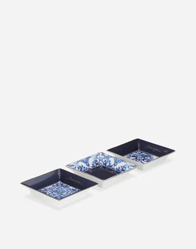 Dolce & Gabbana Porcelain Set Of Three Trays In マルチカラー