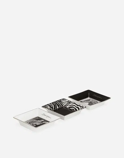 Dolce & Gabbana Set 3 Porcelain Trinket Trays In マルチカラー