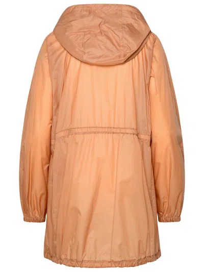 Shop Moncler 'airelle' Pink Polyamide Jacket In Brown