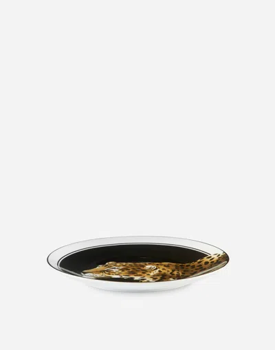 Dolce & Gabbana Set 2 Porcelain Dinner Plates In Multicolor