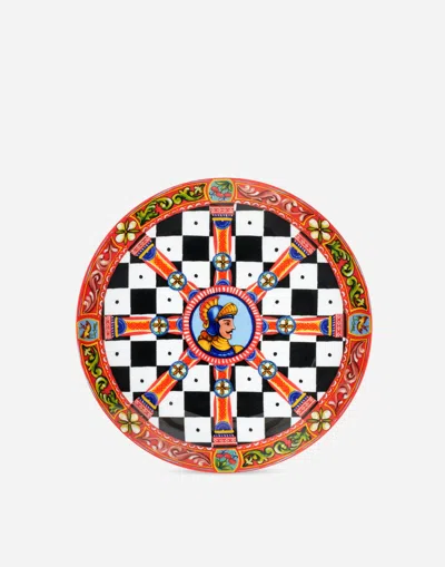 Dolce & Gabbana Set 2 Porcelain Dinner Plates In Multicolor