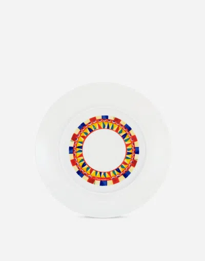 Dolce & Gabbana Set 2 Porcelain Dinner Plates In Multicolor