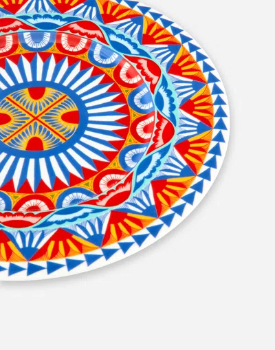 Dolce & Gabbana Set 2 Dinner Plates In Fine Porcelain In Multicolor