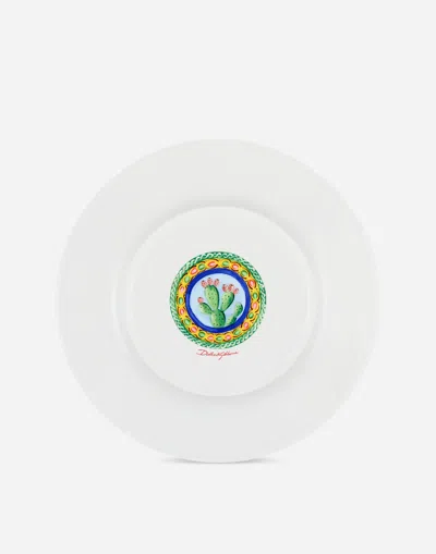 Dolce & Gabbana Set 2 Dinner Plates In Fine Porcelain In Multicolor