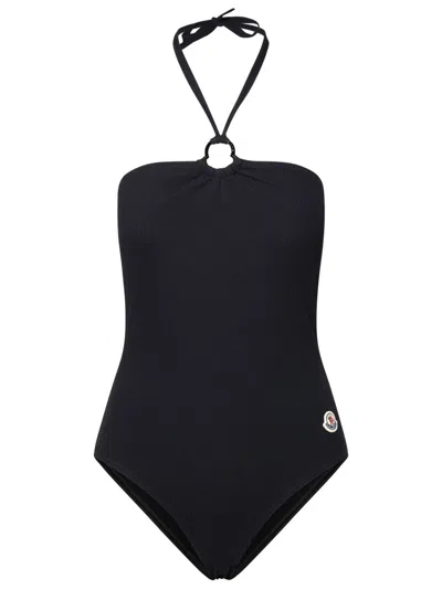 Shop Moncler Black Polyamide Blend One-piece Swimsuit