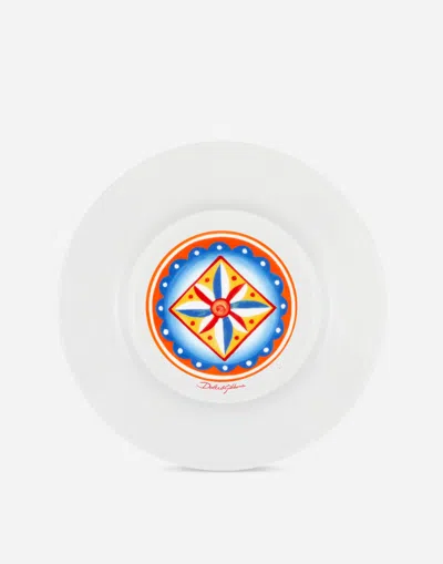 Dolce & Gabbana Set 2 Dinner Plates In Fine Porcelain Multicolor Unisex Onesize In Multicolor
