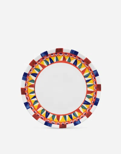Dolce & Gabbana Set 2 Porcelain Dinner Plates Multicolor Unisex Onesize In Multicolor