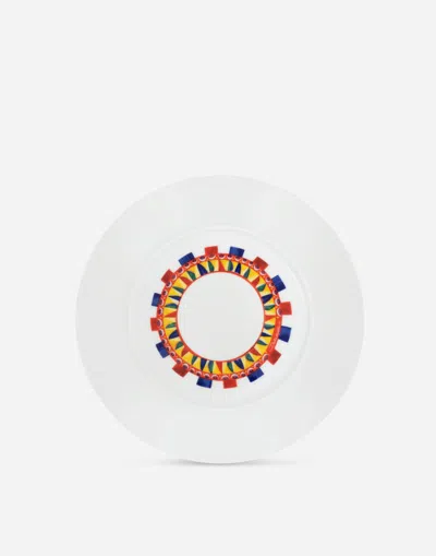 Dolce & Gabbana Set 2 Porcelain Dinner Plates Multicolor Unisex Onesize In Multicolor