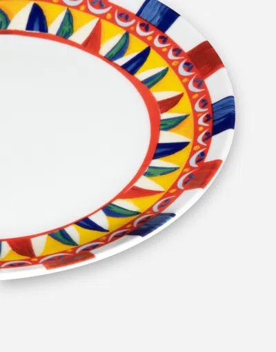 Dolce & Gabbana Set 2 Porcelain Dinner Plates Multicolor Unisex Onesize In Multicolor