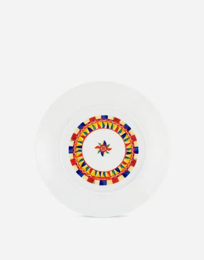 Dolce & Gabbana Carretto Siciliano Dinner Plates (set Of Two) In Multicolor