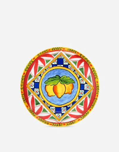 Dolce & Gabbana Set 2 Porcelain Dinner Plates In Multicolor