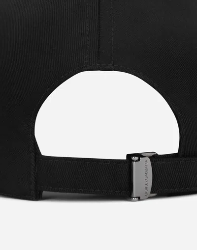 Dolce & Gabbana Logo Cotton Baseball Cap In Black