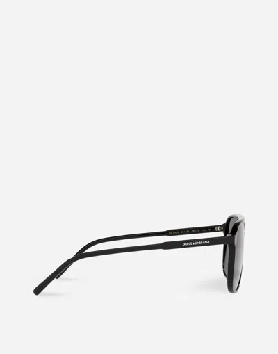 Dolce & Gabbana Thin Profile Square-frame Sunglasses In Black