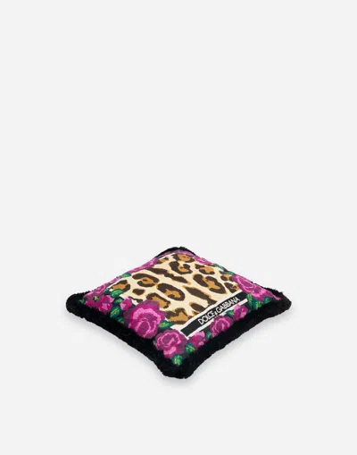 Dolce & Gabbana Embroidered Cushion Small In Multicolor