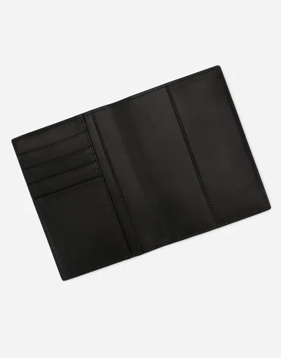 Dolce & Gabbana Polished Calfskin Passport Holder With Leopard Print In Animal Print