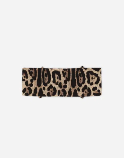 Dolce & Gabbana Leopard-print Interlock Band In Animal Print
