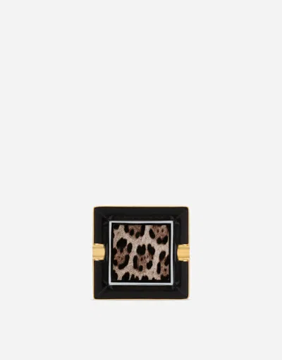 Dolce & Gabbana Porcelain Ashtray In Multicolor