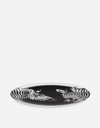 Dolce & Gabbana Porcelain Platter In Multicolor