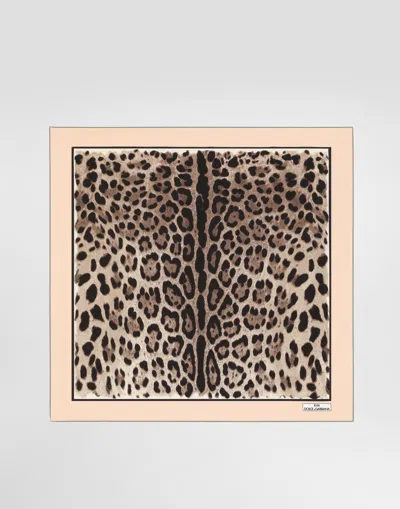 Dolce & Gabbana Leopard-print Twill Scarf In Animal Print