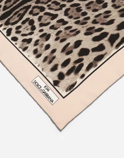 Dolce & Gabbana Leopard-print Twill Scarf In Animal Print