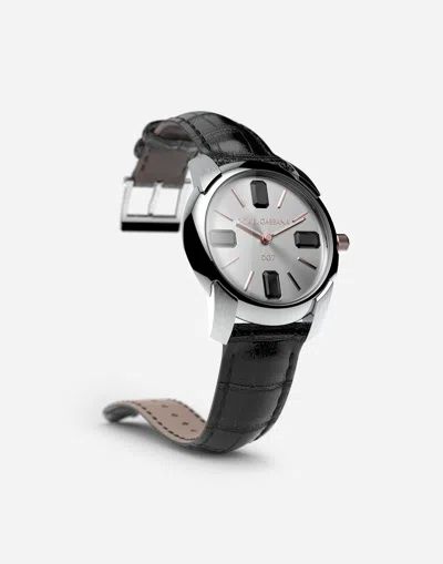 Dolce & Gabbana Watch With Alligator Strap In Black