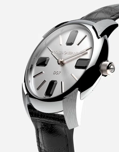 Dolce & Gabbana Watch With Alligator Strap In Black