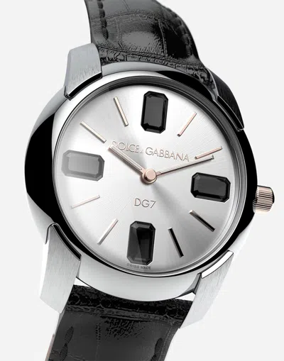 Dolce & Gabbana Watch With Alligator Strap In Black