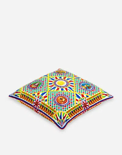 Dolce & Gabbana Velvet Cushion Large In Multicolor