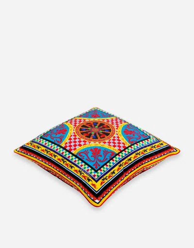 Dolce & Gabbana Velvet Cushion Large In Multicolor
