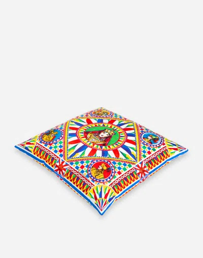 Dolce & Gabbana Duchesse Cotton Cushion Large In Multicolor