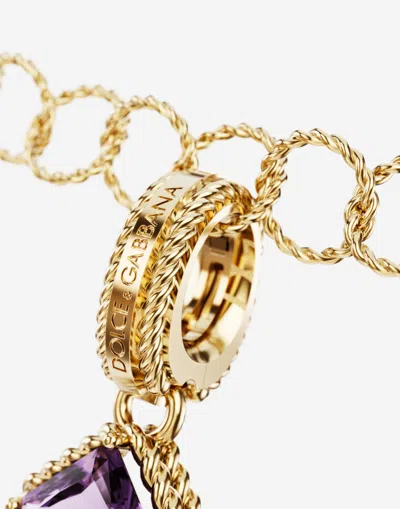 Dolce & Gabbana Charm A Lettering 18-carat Yellow Gold And Multicolored Gems In Gold