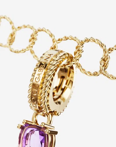 Dolce & Gabbana Charm B Lettering 18-carat Yellow Gold And Multicolored Gems In Gold