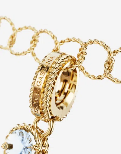 Dolce & Gabbana Rainbow Alphabet E 18 Kt Yellow Gold Charm With Multicolor Fine Gems Gold Female Onesize In Gold