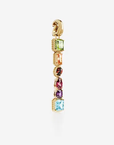 Dolce & Gabbana Charm I Lettering 18-carat Yellow Gold And Multicolored Gems In Gold