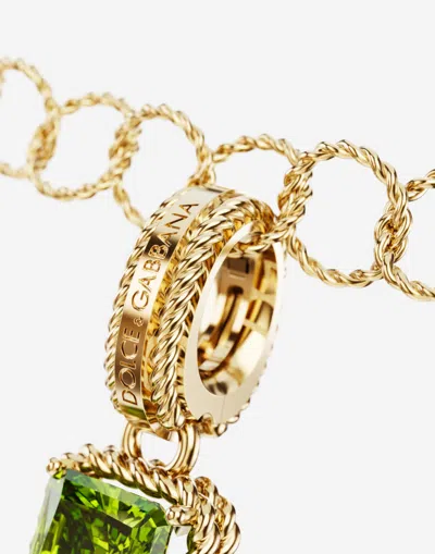 Dolce & Gabbana Charm I Lettering 18-carat Yellow Gold And Multicolored Gems In Gold