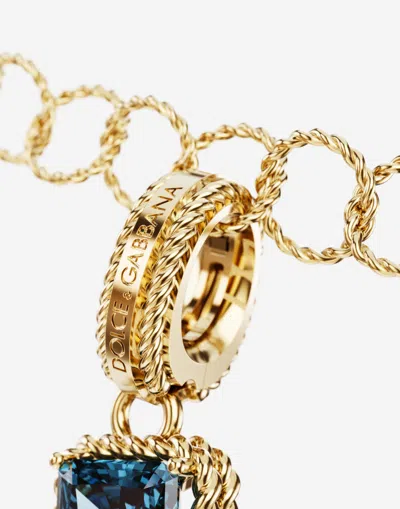 Dolce & Gabbana Charm J Lettering 18-carat Yellow Gold And Multicolored Gems In Gold